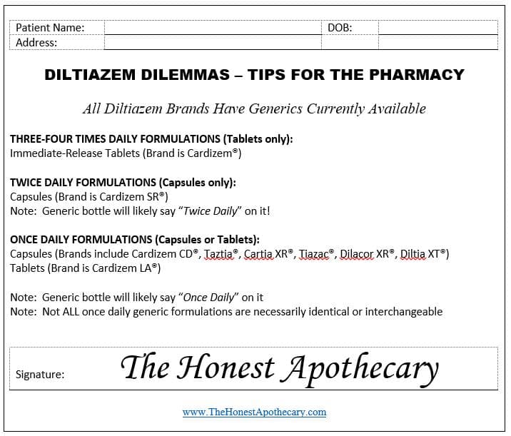 Diltiazem Tips Prescription